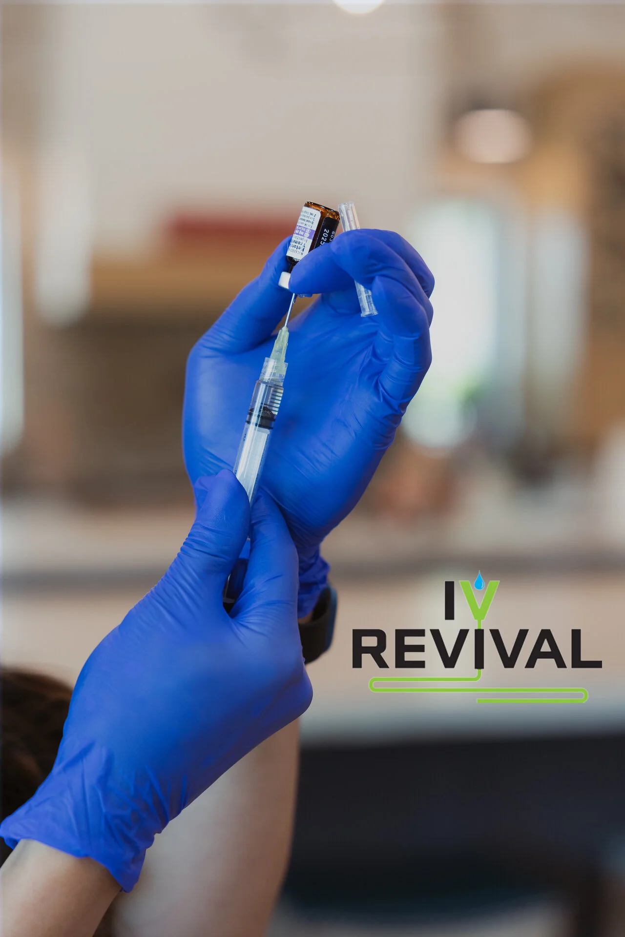 High-dose vitamin C IV drip preparation by IV Revival nurse