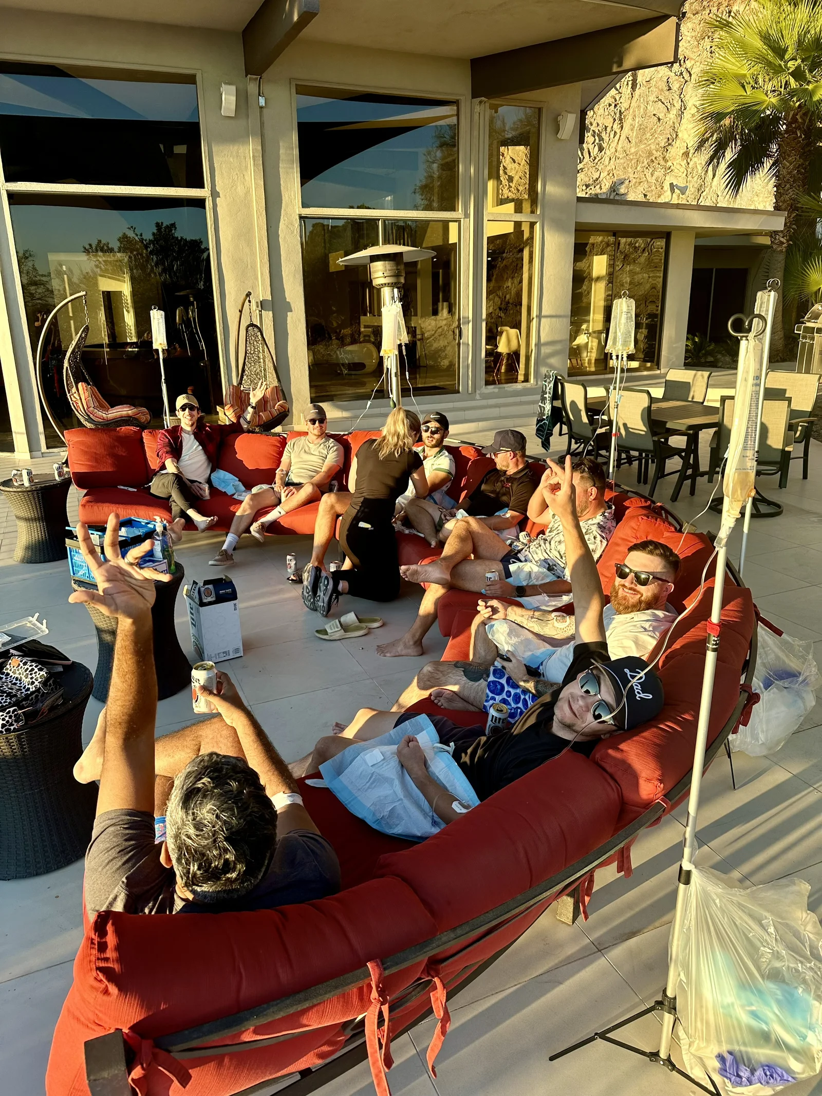 Group of friends celebrating at bachelorette party with IV Revival service in Scottsdale