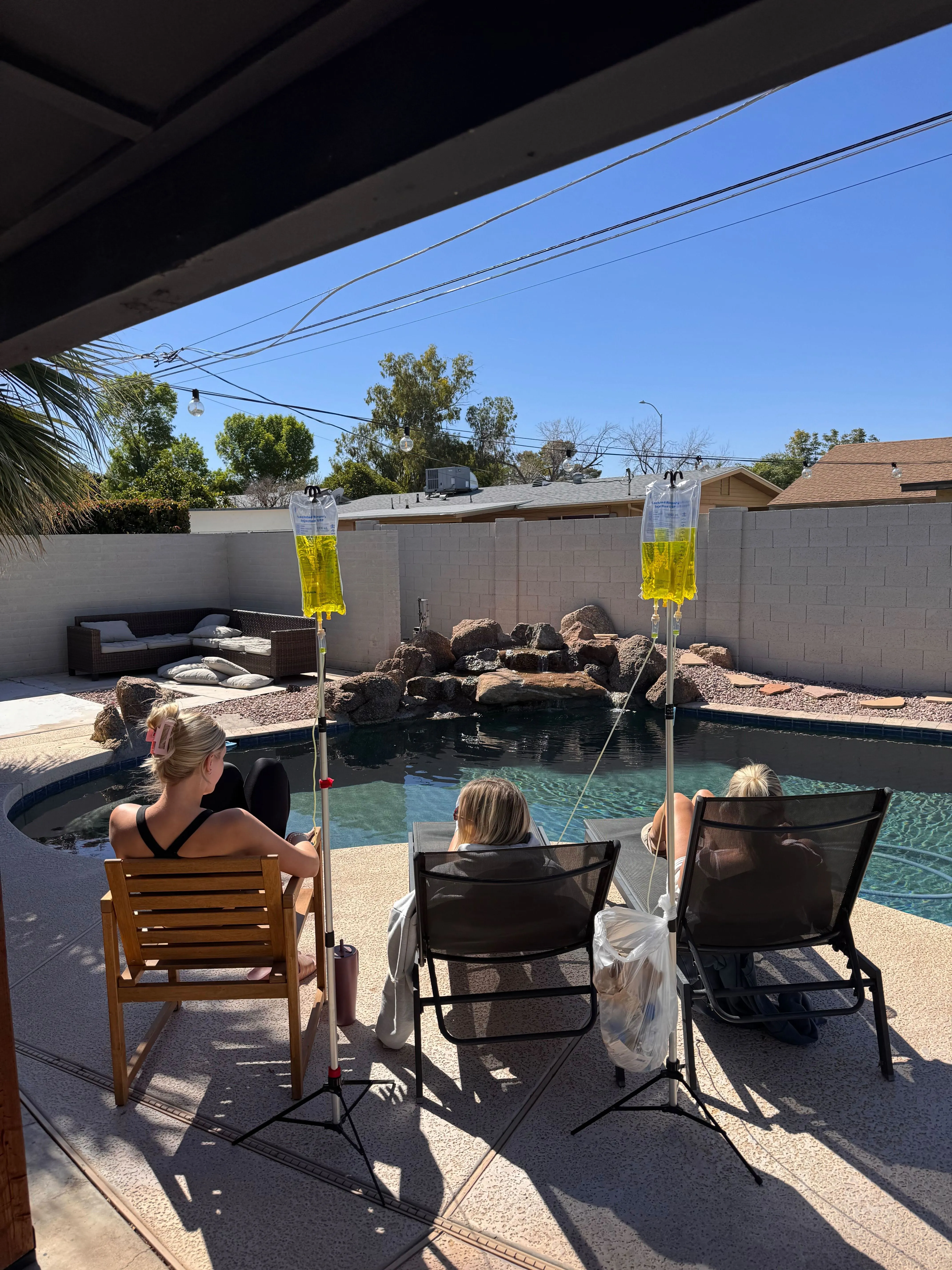 Poolside IV therapy session for migraine relief in Phoenix